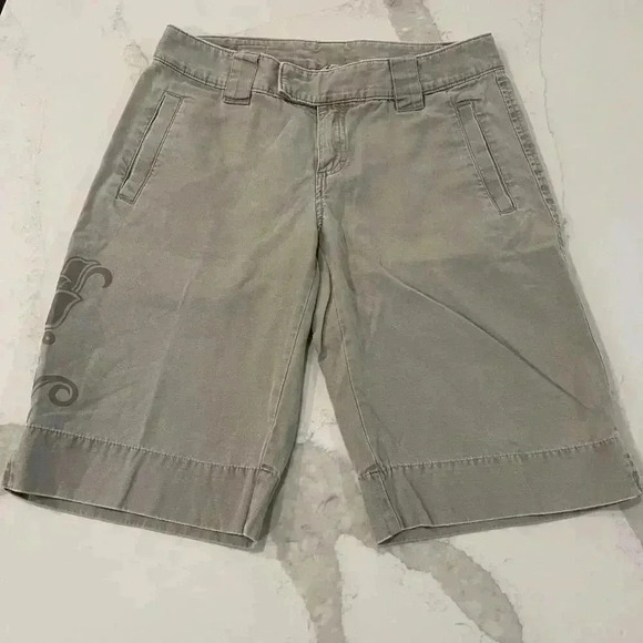 The North Face Shorts Gray Chino Hiking Outdoor Bermuda Slash Pocket Women’s 10 - Picture 2 of 6
